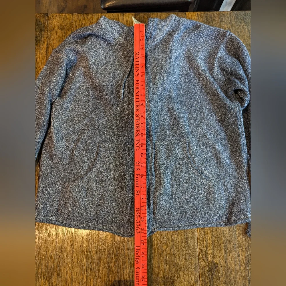 Columbia Blue Knit Cardigan with Zip‎ Front And Hood